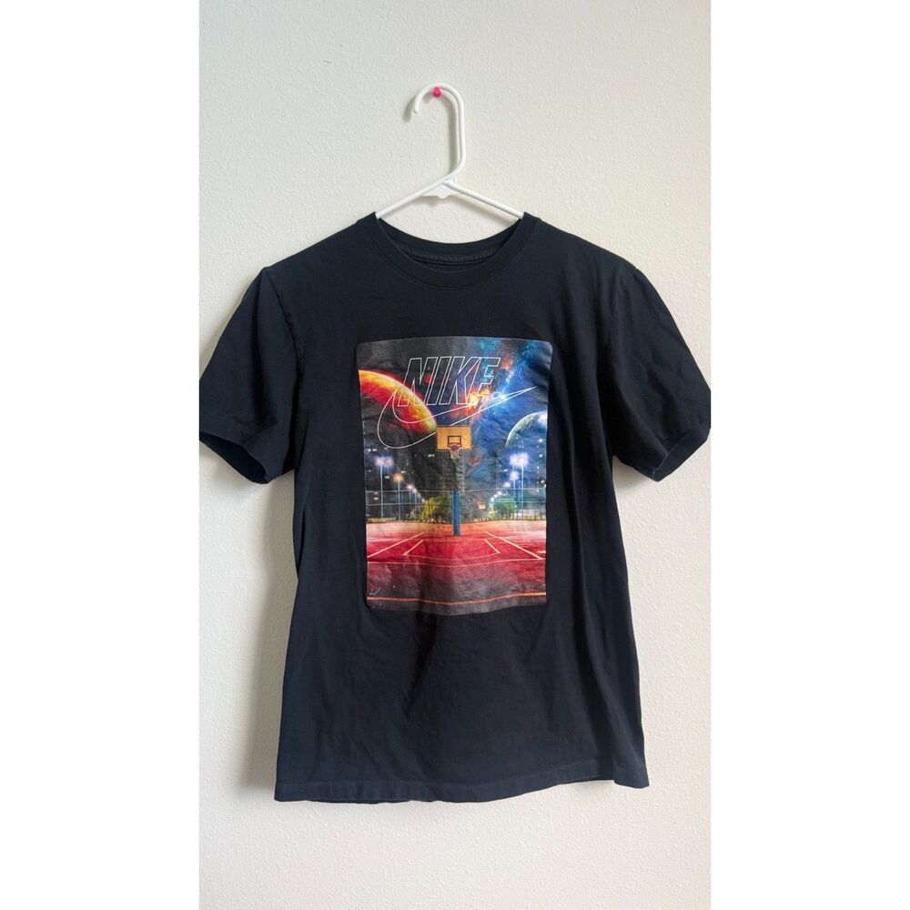 Nike The Nike Tee Men’s Small Black Basketball Space Galaxy Graphic T-Shirt